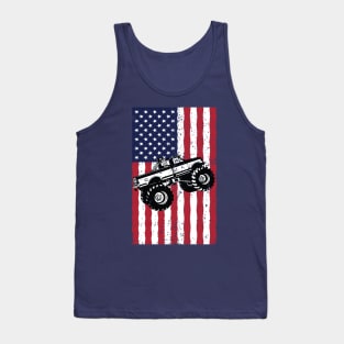 American Flag Monster Truck Tank Top